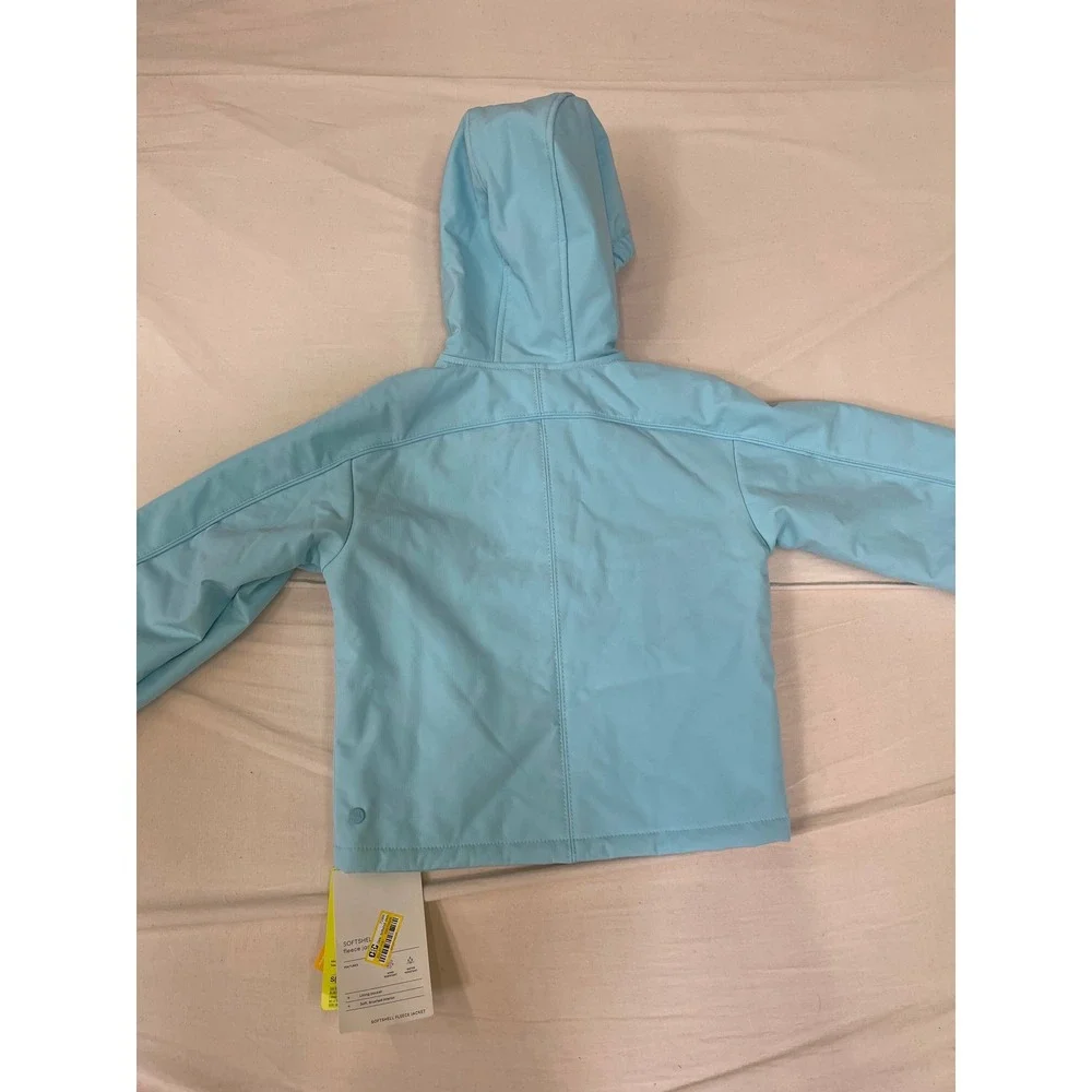 All In Motion Kids Blue Softshell Fleece Hooded Jacket Size S 6/7 NWT